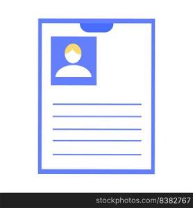 Patient registration form semi flat color vector object. Medical examination. Patient interview. Full sized item on white. Simple cartoon style illustration for web graphic design and animation. Patient registration form semi flat color vector object