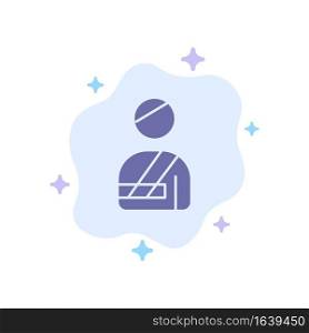Patient, User, Injured, Hospital Blue Icon on Abstract Cloud Background