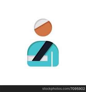 Patient, User, Injured, Hospital Flat Color Icon. Vector icon banner Template