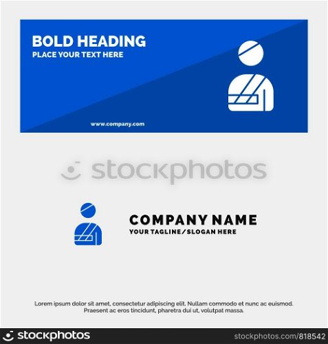 Patient, User, Injured, Hospital SOlid Icon Website Banner and Business Logo Template