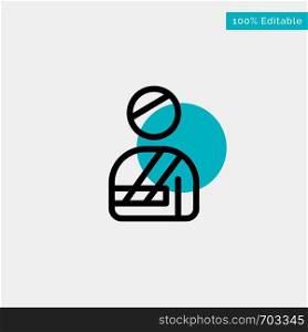 Patient, User, Injured, Hospital turquoise highlight circle point Vector icon