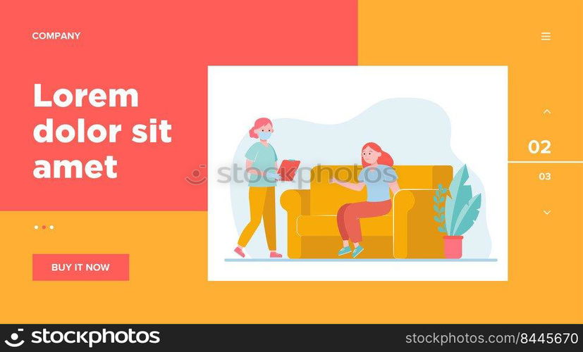 Patient waiting medical test result in hospital. Visiting doctor, nurse, clinic flat vector illustration. Medical examination, consultation concept for banner, website design or landing web page