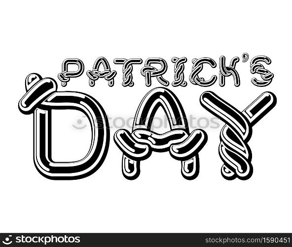 Patrick&rsquo;s Day lettering emblem. Celtic font letters. National Holiday in Ireland. Traditional Irish Festival