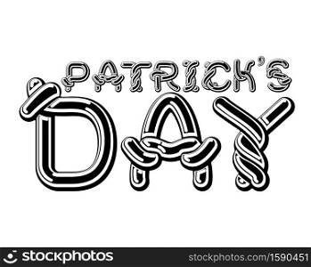 Patrick&rsquo;s Day lettering emblem. Celtic font letters. National Holiday in Ireland. Traditional Irish Festival