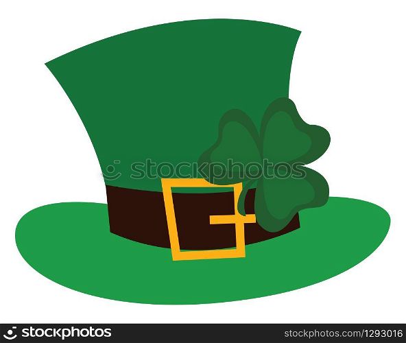 Patricks day hat, illustration, vector on white background.