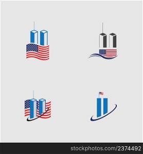 Patriot day emblems or logos. September 11. We will never forget