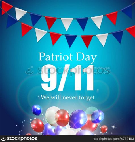 Patriot Day Label, We Will Never Forget Vector Illustration EPS10