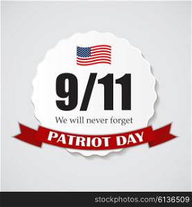 Patriot Day the 11/9 Label, We Will Never Forget Vector Illustration EPS10