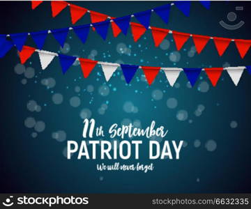 Patriot Day USA poster background.September 11, We will never forget. Vector illustration. EPS10. Patriot Day USA poster background.September 11, We will never forget. Vector illustration.