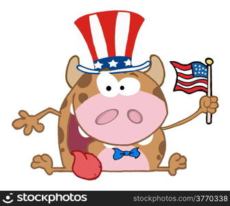 Patriotic Calf Cartoon Character