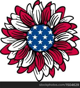 Patriotic sunflower star flag, Symbol 4th of July
