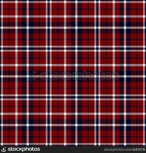 Patriotic Tartan of White , Blue, Red Seamless Patterns. Suitable for Elections or 4th of July. Vector Endless Texture Can Be Used for Wallpaper, Background, Pattern Fills, Web Page, Surface.