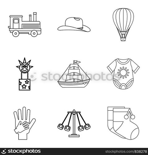Patronage icons set. Outline set of 9 patronage vector icons for web isolated on white background. Patronage icons set, outline style