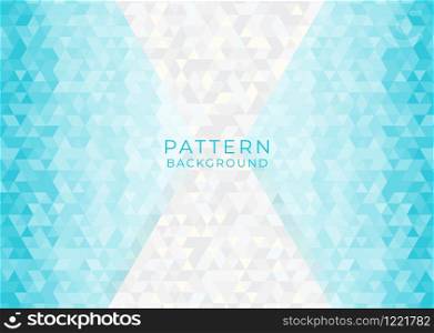 Pattern background geometric triangle shape modern art design color blue and white. vector illustration.