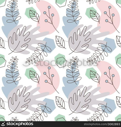 Pattern from tropical leaves. Background for banners, cards, postcards. Vector illustration