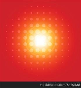 pattern halftone vector with flare on red background