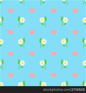 Pattern is bright with hearts and daisies for Valentines Day