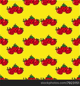 Pattern made of small fun-filled strawberries