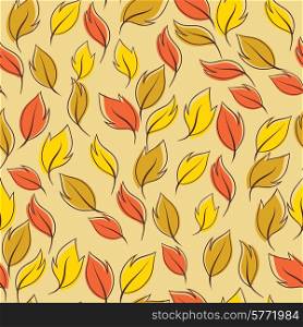 Pattern of autumn macro leaf. Vector seamless background.. Pattern of autumn macro leaf. Vector seamless background