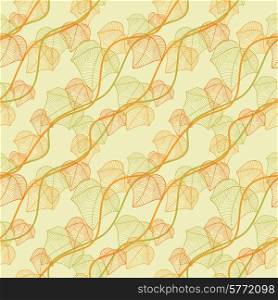 Pattern of autumn macro leaf. Vector seamless background.. Pattern of autumn macro leaf. Vector seamless background