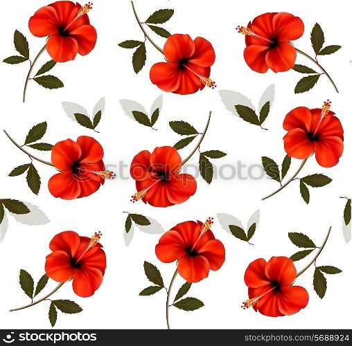Pattern of beautiful red flowers. Vector.