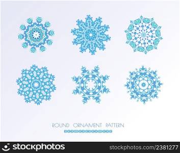 Pattern of circular ornaments. Vector art illustration.. Abstract vector circle ornament