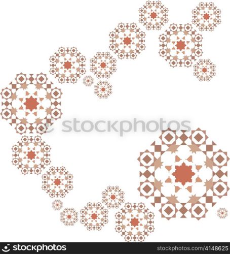 Pattern of retro colour and shapes for background over white