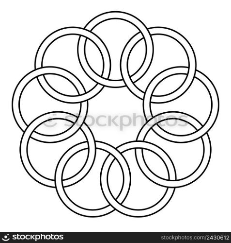 pattern of the binding rings, chain links, round rings, vector