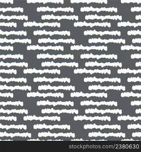 Pattern of white wavy stripes on a gray background. Vector seamless pattern. For fabric, baby clothes, background, textile, wrapping paper and other decoration.