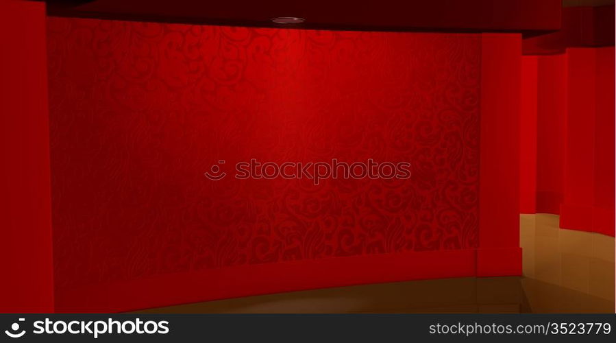 Pattern on wall, red