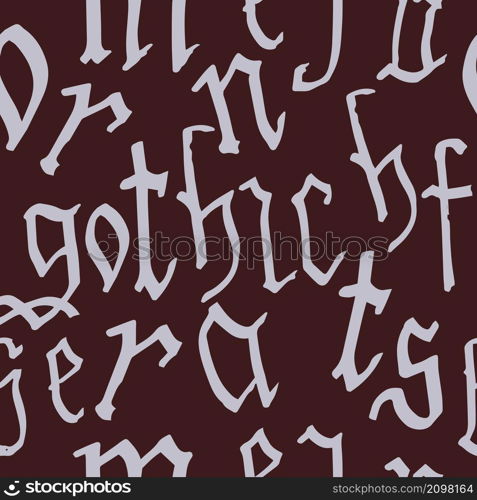 Pattern seamless Gothic style alphabet calligraphy, lettering. European Medieval latin letters. Vector background for wrapping paper, packaging, textile. Pattern seamless Gothic style alphabet calligraphy, lettering. European Medieval latin letters. Vector background