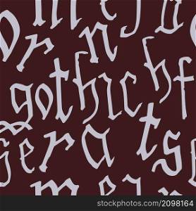 Pattern seamless Gothic style alphabet calligraphy, lettering. European Medieval latin letters. Vector background for wrapping paper, packaging, textile. Pattern seamless Gothic style alphabet calligraphy, lettering. European Medieval latin letters. Vector background