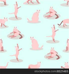 pattern seamless set of cute cat element. vector illustration eps10