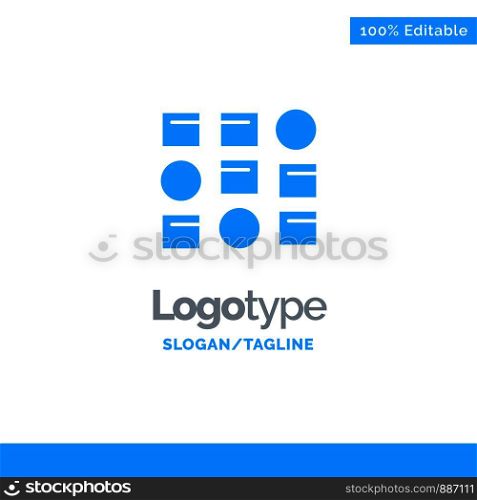 Pattern, System, Data Science, Pattern System Blue Solid Logo Template. Place for Tagline