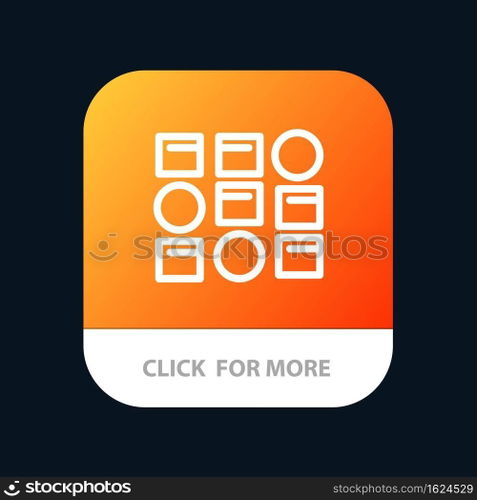 Pattern, System, Data Science, Pattern System Mobile App Button. Android and IOS Line Version
