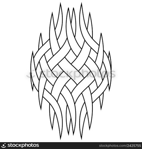 Pattern tattoo logo intertwining smoke vapors, vector Celtic knot of curved stripes, logo tattoo pattern intertwined curved lines