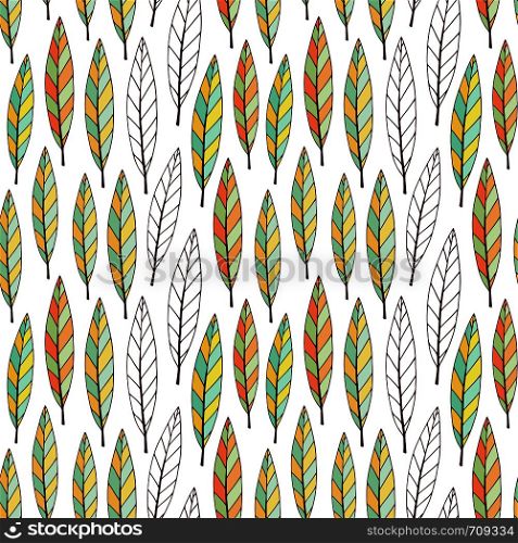 Pattern with bright autumn leaves. Seasonal seamless background. Vector illustration.. Pattern with bright autumn leaves. Seasonal seamless background. Vector illustration