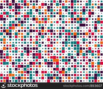 Pattern with colorful squares, seamless vector background