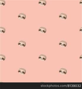 Pattern with cute cartoon sloths. 