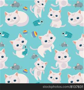 Pattern with cute cats. 