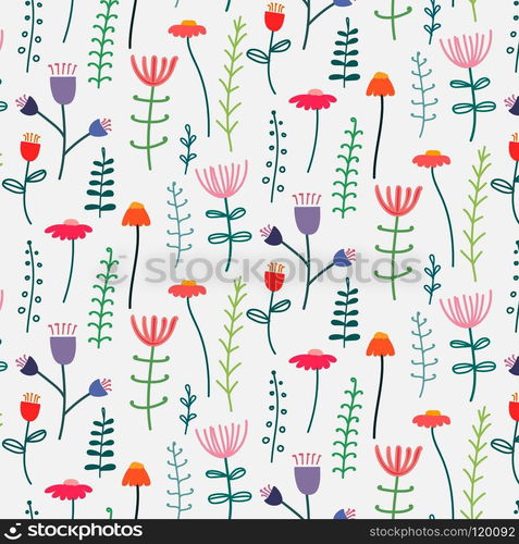 Pattern With Elegant Lovely Flower. Vector Illustration. 