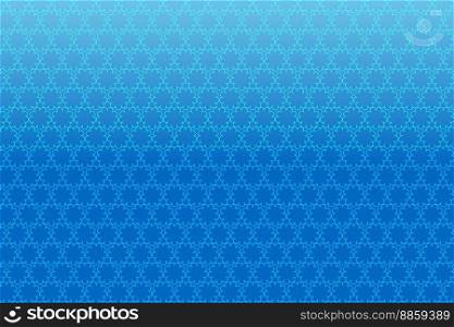 Pattern with floral geometric elements in blue tones, gradient. Vector abstract background for design.