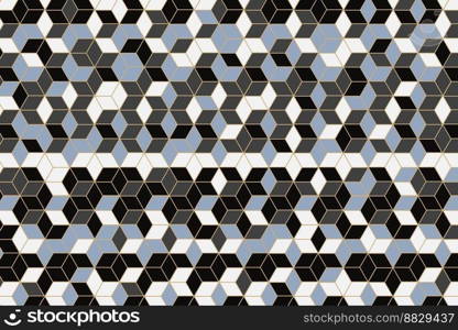 pattern with geometric elements dark tones golden yellow border, abstract background vector pattern for design illustration