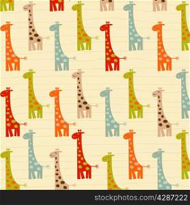 pattern with giraffes, illustration in vector format