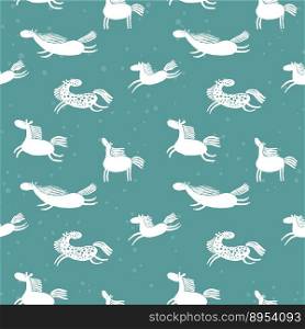 Pattern with horses vector image