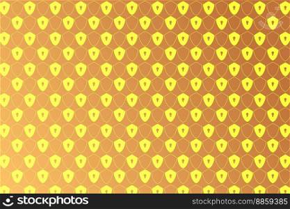 Pattern with key icon preventive meaning in golden yellow tones gradient abstract vector background for design