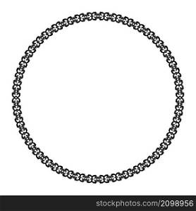 Patterned circular borders. Damask style circular ornamentation. Black and white. Vector. For invitations, tattoos, marquetry, ceramic tiles, photo album, logo, icons, lace.. Patterned circular borders circular ornamentation