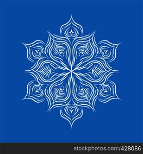Patterned snowflake icon. Simple illustration of patterned snowflake vector icon for web. Patterned snowflake icon, simple style