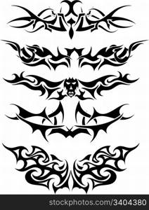 Patterns of tribal tattoo for design use