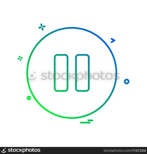 Pause button icon design vector
